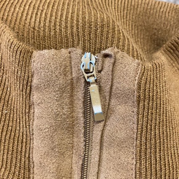 Cigliano Collezione Italy Men's Camel Color Block 1/4 Zip Pullover - Picture 9 of 9